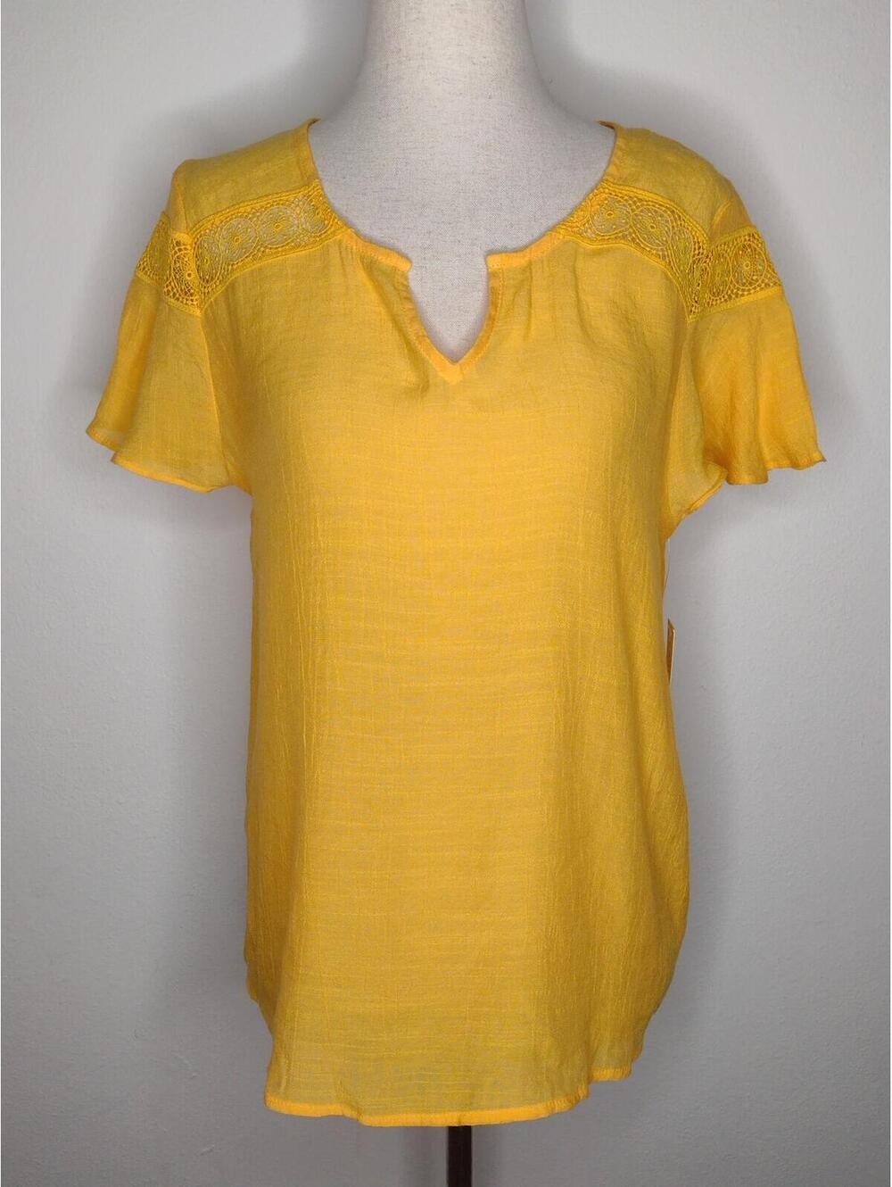 NWT Counterparts Women's Yellow Blouse Size Small